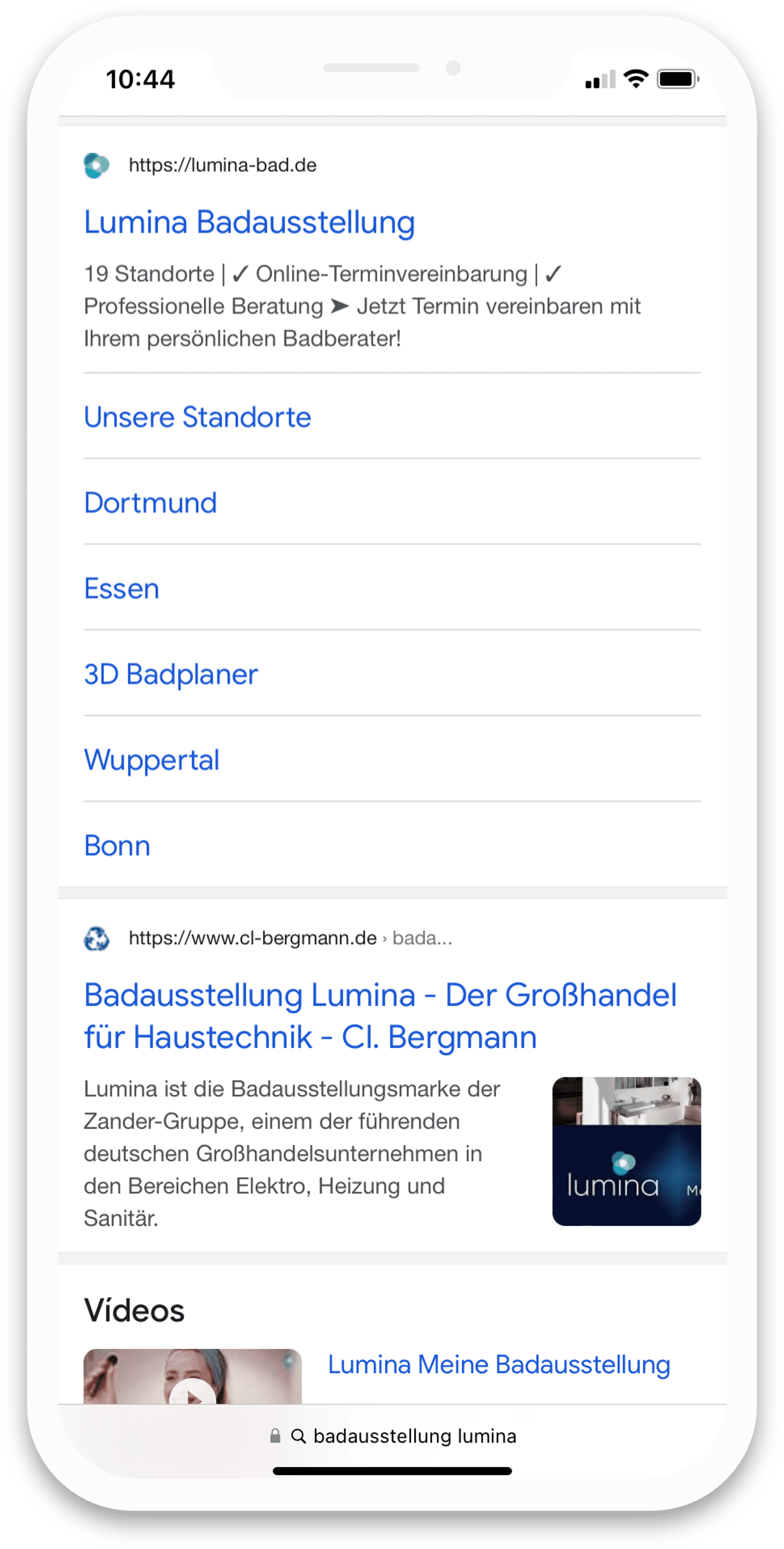 Screenshot, welcher die Verwendung von SEO zeigt